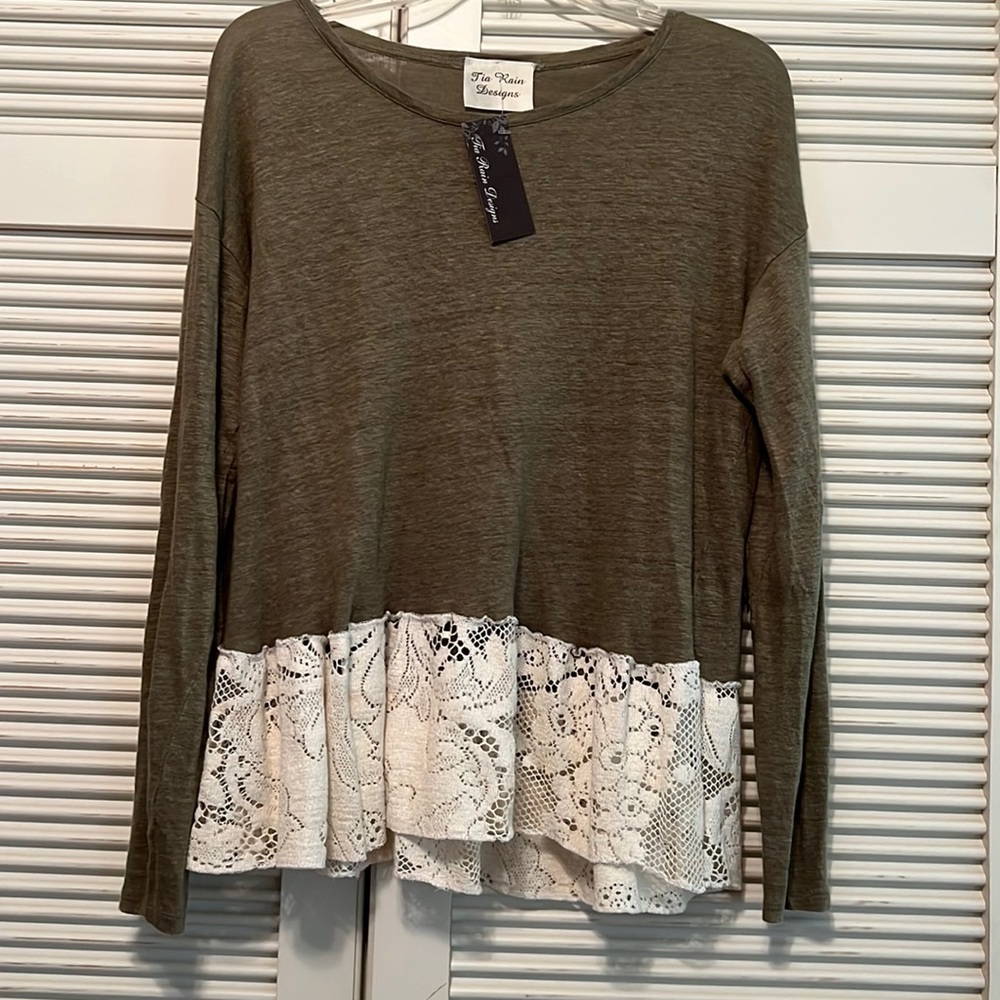 Lacey Ruffled Boho Long Sleeve Tee